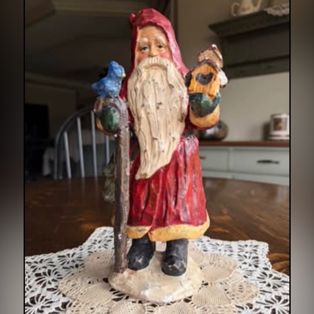 Vintage, Chalkware, 10” Santa Claus Figurine,” Folk Art, Christmas Decor. KCC